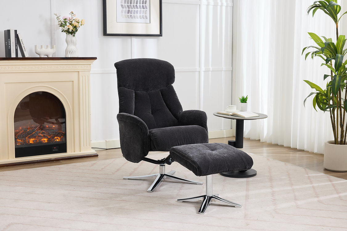 Swivel Recliner Chair & Stool